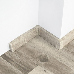 2m Fussleiste 55mm EICHE BELFAST Fußleiste Leiste Sockelleiste Laminatleiste Bodenleiste PVC + Montagematerial GRATIS