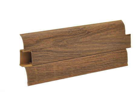 2,5m Fussleiste PVC 62mm Eiche Verbrannt + Montagematerial Gratis