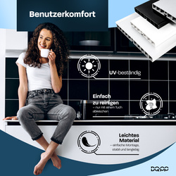 1,5m Sockelblende Küche Einbauküche Küchensockel Modern Sockel 100mm PCV SCHWARZ GLÄNZEND