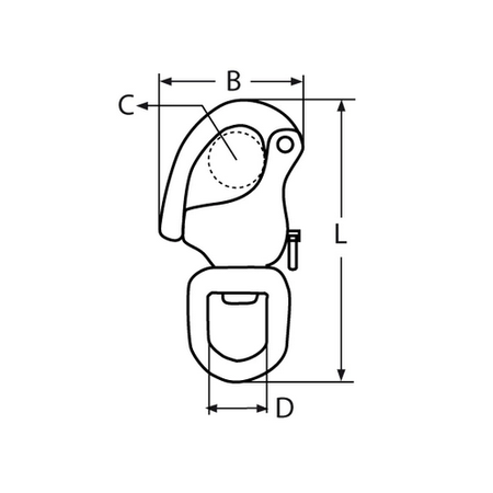 Schnappschäkel Mit Wirbelauge 70mm 880kg