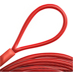 Stahlseil Verzinkt PVC ROT mit Ösen Schlaufenseil Öse - Öse Schlaufe Drahtseil Seil mit Schlaufen 2,5/5mm 1x19