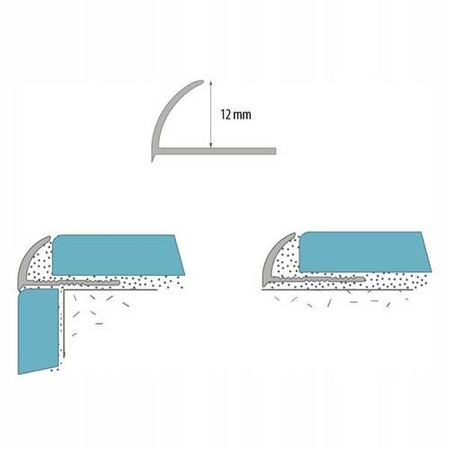 2,5m Fliesenschiene Fliesenprofil Kunststoff PVC 12mm HELLBRAUN