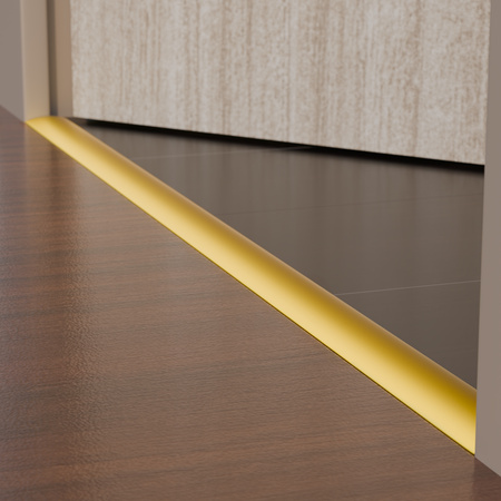 Übergangsprofil Rund 0,93cm 30mm Schrauben GOLD