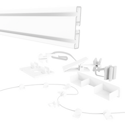 Gardinenschienen PVC 2-Läufig Vorhangsschiene Innenlaufschienen Deckenschiene SCHWARZ 90cm 100cm 150cm