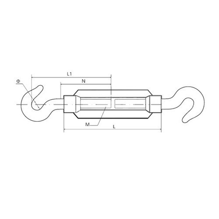 Spannschloss HAKEN - HAKEN Verzinkt Seilspanner Spannschraube Spanner M10