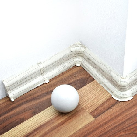 2m Fussleiste 52mm KIEFER GEBLEICHT Fußleiste Leiste Sockelleiste Laminatleiste Bodenleiste PVC + Montagematerial GRATIS