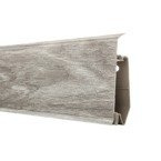 2m Fussleiste Fußleiste Leiste Sockelleiste Laminatleiste Bodenleiste PVC 70mm EICHE BOULDER + Montagematerial GRATIS