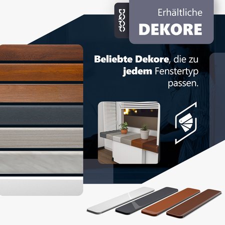 Renovierungsabdeckung für alte Innenfensterbank – Graphit Tiefe 38cm