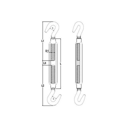 Spannschloss Edelstahl Haken Haken V4A Wantenspanner Spannschraube Drahtspanner M16