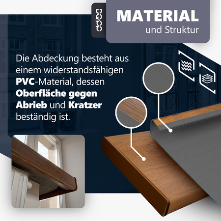 Renovierungsabdeckung für alte Innenfensterbank – Nuss Tiefe 38cm