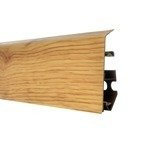 2m Fussleiste Fußleiste Leiste Sockelleiste Laminatleiste Bodenleiste PVC 70mm EICHE RUSTIKAL + Montagematerial GRATIS