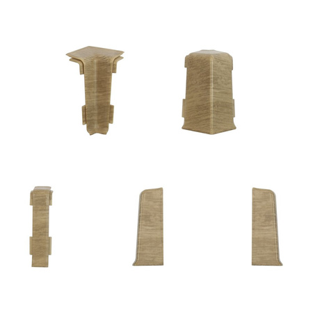 2m Fussleiste 55mm EICHE MONASTER Fußleiste Leiste Sockelleiste Laminatleiste Bodenleiste PVC + Montagematerial GRATIS