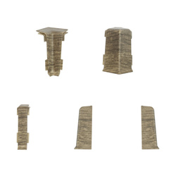 2,5m Fussleiste PVC 55mm Eiche Spinel + Montagematerial Gratis