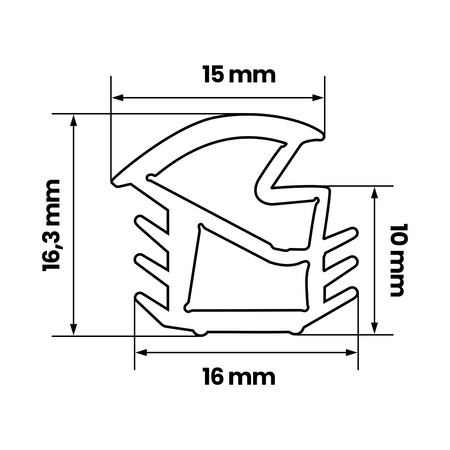 Türdichtung für Außentüren mit Stahlzarge KA-88 GRAU