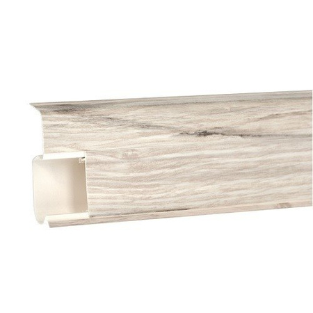 2m Fussleiste 55mm EICHE DARWEN Fußleiste Leiste Sockelleiste Laminatleiste Bodenleiste PVC + Montagematerial GRATIS