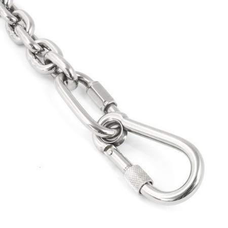 KARABINERHAKEN Feuerwehre Edelstahl V4A NIRO Karabiner mit Sicherheitsmutter und Kausche 11mm
