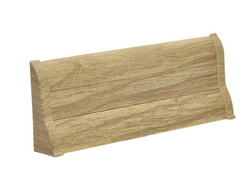 2,5m Fussleiste PVC 62mm Eiche Nostalgie + Montagematerial Gratis