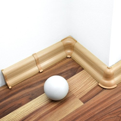 2m Fussleiste 52mm BUCHE GOLD Fußleiste Leiste Sockelleiste Laminatleiste Bodenleiste PVC + Montagematerial GRATIS