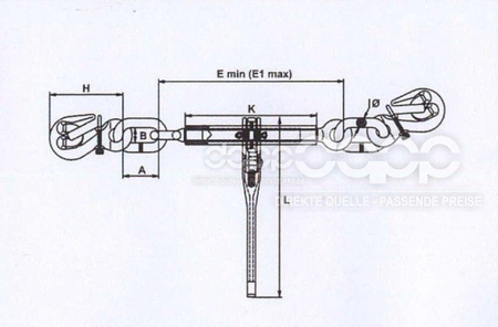 Kettenspanner Load Binder Ratsche Kette 10mm 7m