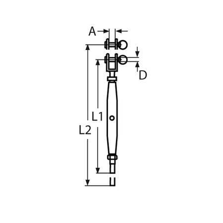 Edelstahl Wantenspanner Gabel - Terminal M10 Für Seil 6mm