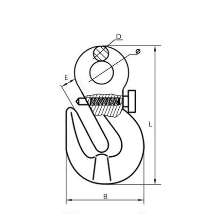 Parallelhaken mit Öse und Sicherung 13mm Güteklasse 8