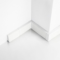 2m Fussleiste 55mm WEISS Fußleiste Leiste Sockelleiste Laminatleiste Bodenleiste PVC + Montagematerial GRATIS
