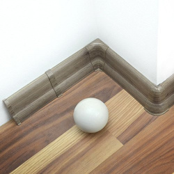2,5m Fussleiste PVC 62mm Eiche Dunkel + Montagematerial Gratis