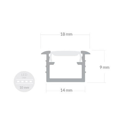 Alu Profil für LED MODELL A Transparent Streifen Lichtleiste Aluminium 1m - 2m