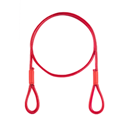 Stahlseil Verzinkt PVC ROT mit Ösen Schlaufenseil Öse - Öse Schlaufe Drahtseil Seil mit Schlaufen 2,5/5mm 1x19