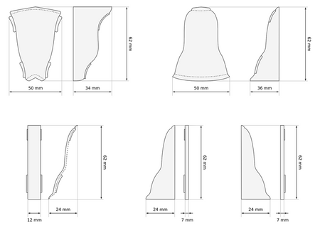 2m Fussleiste 62mm EICHE DORIAN Fußleiste Leiste Sockelleiste Laminatleiste Bodenleiste PVC + Montagematerial GRATIS
