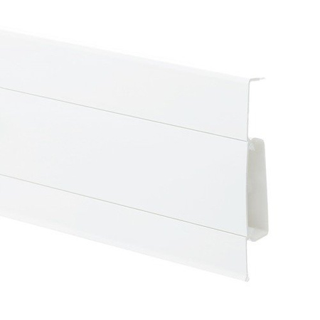 2m Fussleiste 75mm WEISS Fußleiste Leiste Sockelleiste Laminatleiste Bodenleiste PVC + Montagematerial GRATIS