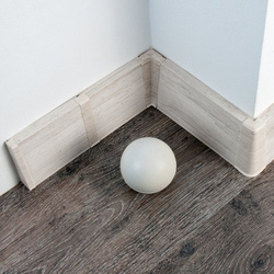 2m Fussleiste 75mm BERGKLON Fußleiste Leiste Sockelleiste Laminatleiste Bodenleiste PVC + Montagematerial GRATIS