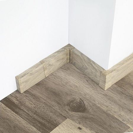 2m Fussleiste 55mm EICHE SCHLESISCH Fußleiste Leiste Sockelleiste Laminatleiste Bodenleiste PVC + Montagematerial GRATIS