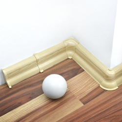 2m Fussleiste 52mm AHORN Fußleiste Leiste Sockelleiste Laminatleiste Bodenleiste PVC + Montagematerial GRATIS