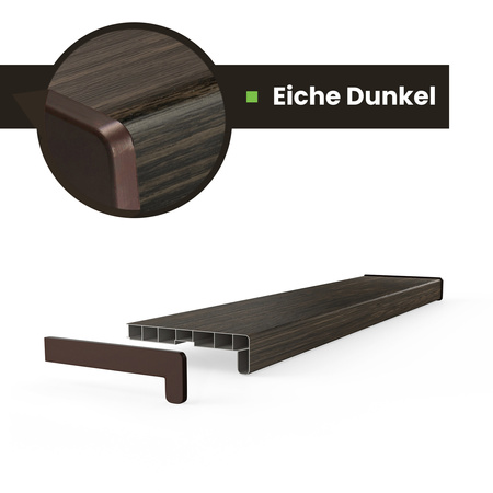 Fensterbank Fensterbrett für den Innenbereich PVC Tiefe 35cm MAHAGONI + Endkappen GRATIS!