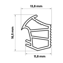 Türdichtung für Außentüren mit Stahlzarge KA-2 GRAU