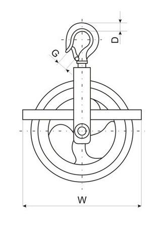 SEILROLLE mit HAKEN Umlenkrolle Blockseilrolle 125mm