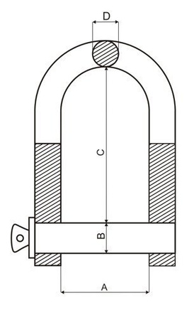 Schäkel gerade Form 12T mit Schraubbolzen GK 6