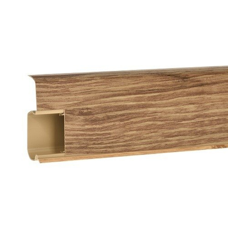 2,5m Fussleiste PVC 55mm Eiche Sutter + Montagematerial Gratis