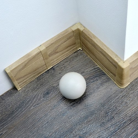 2m Fussleiste 75mm EICHE BELVEDERE Fußleiste Leiste Sockelleiste Laminatleiste Bodenleiste PVC + Montagematerial GRATIS