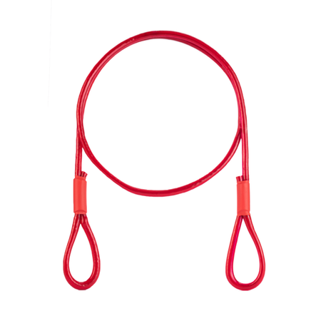 Stahlseil Verzinkt PVC ROT mit Ösen Schlaufenseil Öse - Öse Schlaufe Drahtseil Seil mit Schlaufen 2,5/5mm 1x19