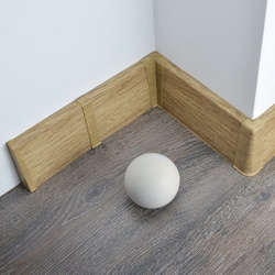 2m Fussleiste 75mm EICHE NEVADA Fußleiste Leiste Sockelleiste Laminatleiste Bodenleiste PVC + Montagematerial GRATIS