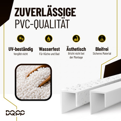 PVC-Profil Typ J PT5, Abschluss-Eckprofil für die Kante von Gipskartonplatten (GK), WEISS