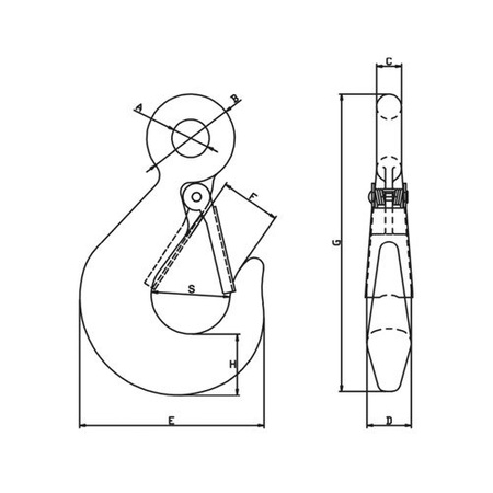 Lasthaken mit Sicherung Verzinkt 1000kg 1T