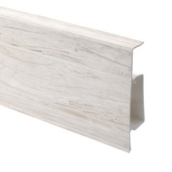 2m Fussleiste 75mm BERGKLON Fußleiste Leiste Sockelleiste Laminatleiste Bodenleiste PVC + Montagematerial GRATIS