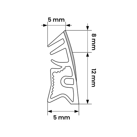 Fensterdichtung KD-6 Schwarz für Holzfenster – Flügel Rahmen