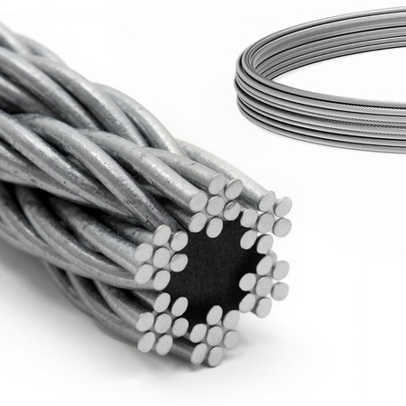 DRAHTSEIL Verzinkt Drahtseile Stahlseil Stahlseile Draht 3mm 6x7