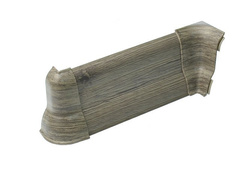 2,5m Fussleiste PVC 62mm Eiche Dunkel + Montagematerial Gratis