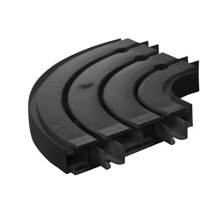 Endrundbogen 3-Läufig RECHTS und LINKS schwarz für Gardinenschiene  Vorhangsschiene