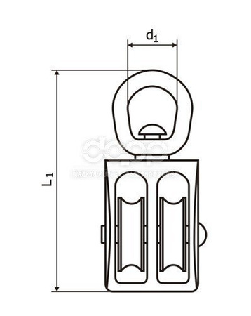 Seilrolle Doppelt VIRBEL Drahtseilblock Umlenkrolle Blockseilrolle Blockrolle 30kg 3/4''